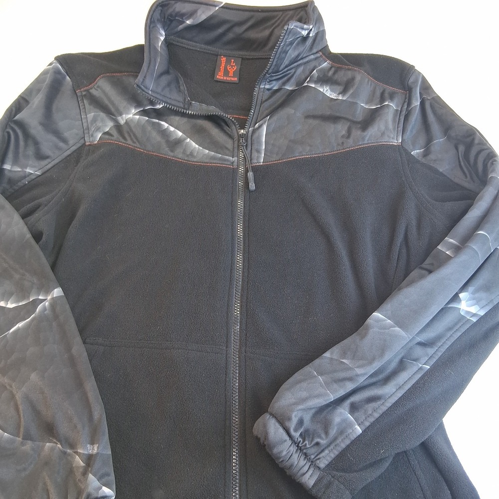 Huntworth Mens Fleece Quarter Zip Pullover Black Oak Tree EVO Camo Size Large
